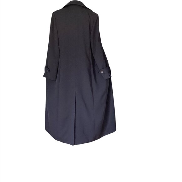 VINTAGE Jones New York Women's Double Breasted Maxi Coat Navy - Picture 8 of 12